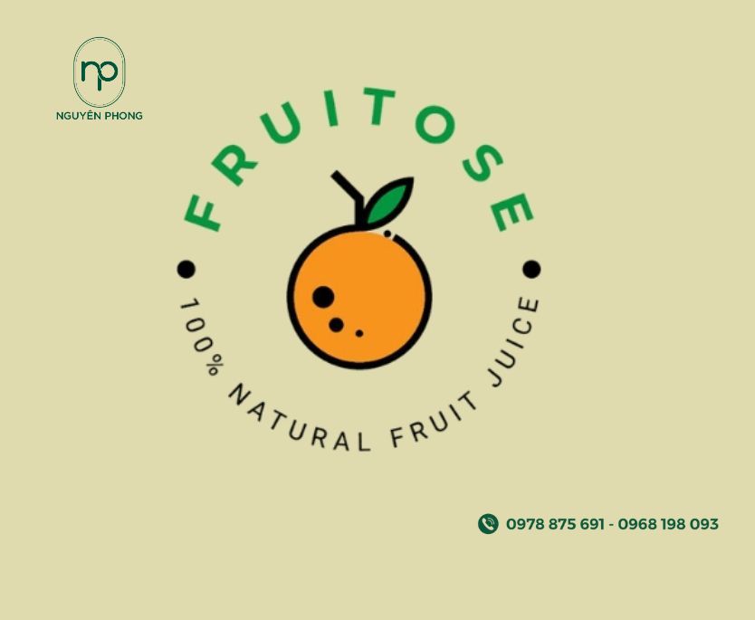 Logo trái cây kết hợp hình ảnh và chữ